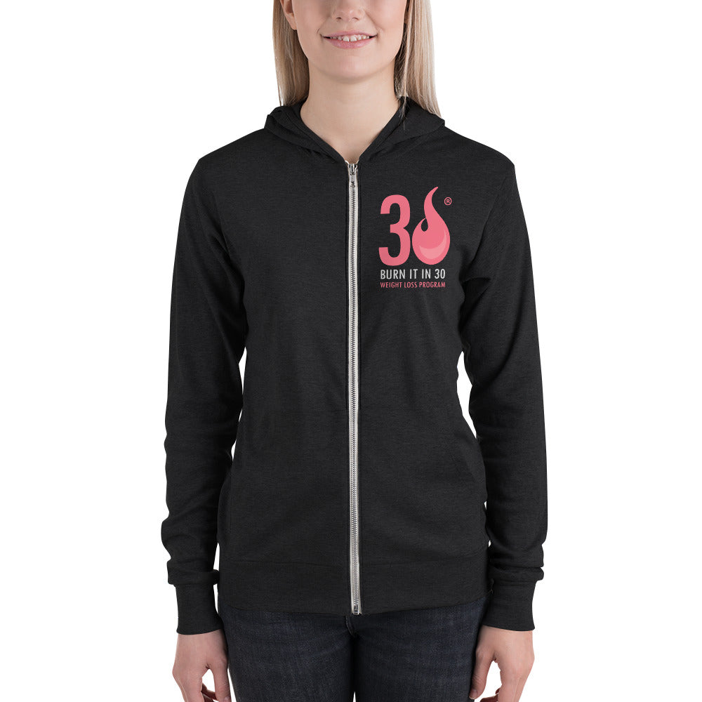 Lightweight zip hoodie (Glow Getter logo on back)