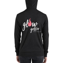Load image into Gallery viewer, Lightweight zip hoodie (Glow Getter logo on back)

